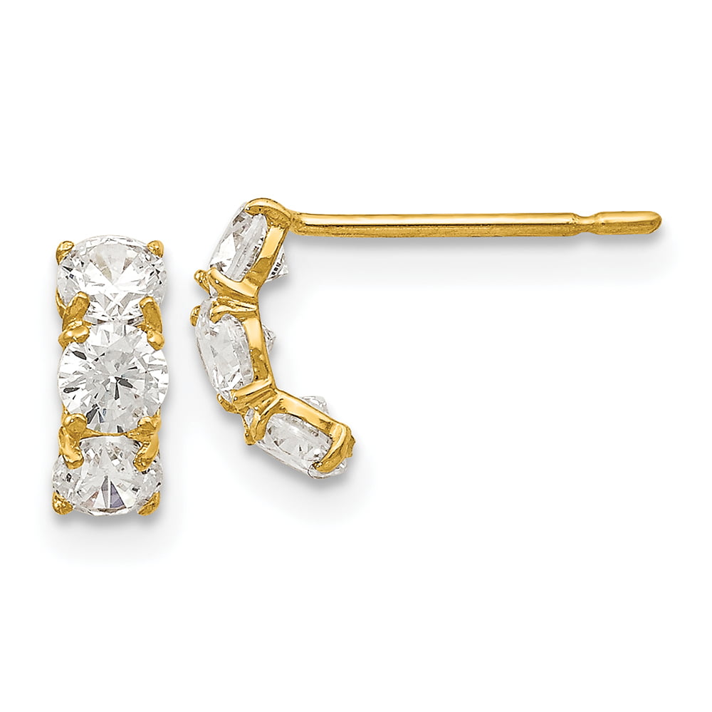 Details about   14K Yellow Gold Madi K Children's 4 MM CZ Stud Post Stud Earrings MSRP $91 