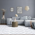 thumbnail image 2 of Boho Geometric Diamonds Plush Shag Indoor Area Rug, Grey/Cream, 4' x 6', 2 of 9