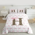 thumbnail image 2 of Castle Fairy Kids Children Teens Personalized Initial Alphabet H Full Size Comforter Sets 3-Piece,Dreamy Princess Bowknot Bedding Comforter Set,Cheetah Leopard Print Lightweight Bedding Sets, 2 of 8