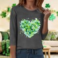 thumbnail image 7 of felwors Womens 3/4 Sleeve Crew Neck Valentine T Shirts Love Heart Printed Graphic Tee Tops (Dark Gray, XXL), 7 of 7