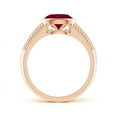thumbnail image 2 of ANGARA Natural Vintage Inspired Bezel-Set Oval 1.25 ct Ruby Ring with Grooves in 14K Rose Gold for Women (Size-8x6mm) | July Birthstone Jewelry for Her | Natural Ruby Rings, 2 of 8
