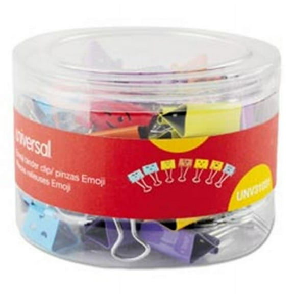 Universal Office Products UN  Emoji Themed Binder Clips - Assorted - Medium & 1 in. - Pack of 42