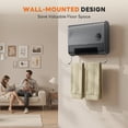 thumbnail image 7 of edx Wall Heater, 1500W Indoor Space Heater, Includes Adjustable Thermostat, 3 Heating Modes, 12-Hour Timer, Gray, 7 of 7