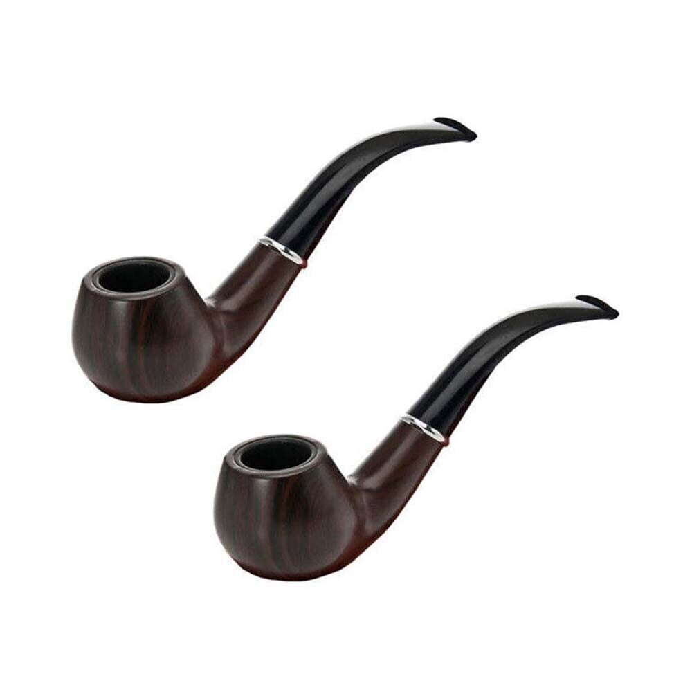 2pcs Wooden Smoking Pipe Tobacco Cigarettes Cigar Pipes Wood Sence