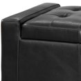 thumbnail image 3 of Pouf de Rangement Rachel en Cuir Noir, 3 of 5