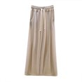thumbnail image 2 of Njagoc3 Womens Casual Solid Color Modal Thin Pocket Drawstring Bottom Skirt Aline Skirt Half Length Nightgown, 2 of 5