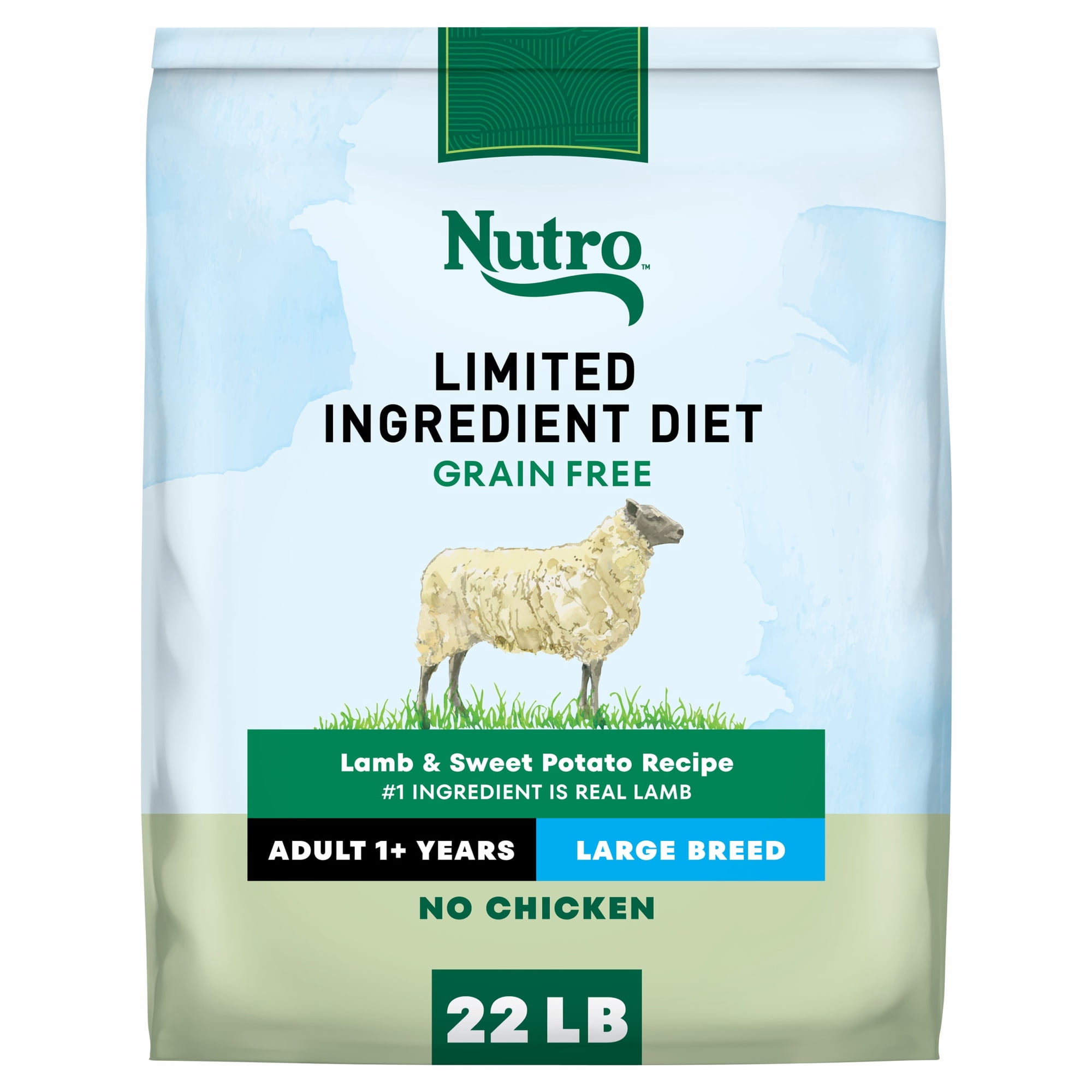 NUTRO Limited Ingredient Diet Adult Large Breed Dry Dog Food Lamb & Sweet Potato, 22 lb. Bag
