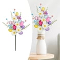thumbnail image 6 of CoreLiving Easter Artificial Flower Arrangement Vase Decor Realistic Fake Tulips Daisies Spring Floral Stems with Eggs and Berries for Home Centerpiece Table Indoor Decor, 6 of 7