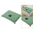 thumbnail image 2 of thinsony Housse de Demi-Table de SPA en Coton Serviette pour Trou de Visage de Lit de Salon de Beauté Vert Foncé, 2 of 7