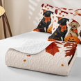 thumbnail image 4 of Homewish Vintage Halloween Dog Twin Quilt Set,Autumn Pumpkin Lantern Twin Coverlet Set,Cream,2 Pieces, 4 of 7