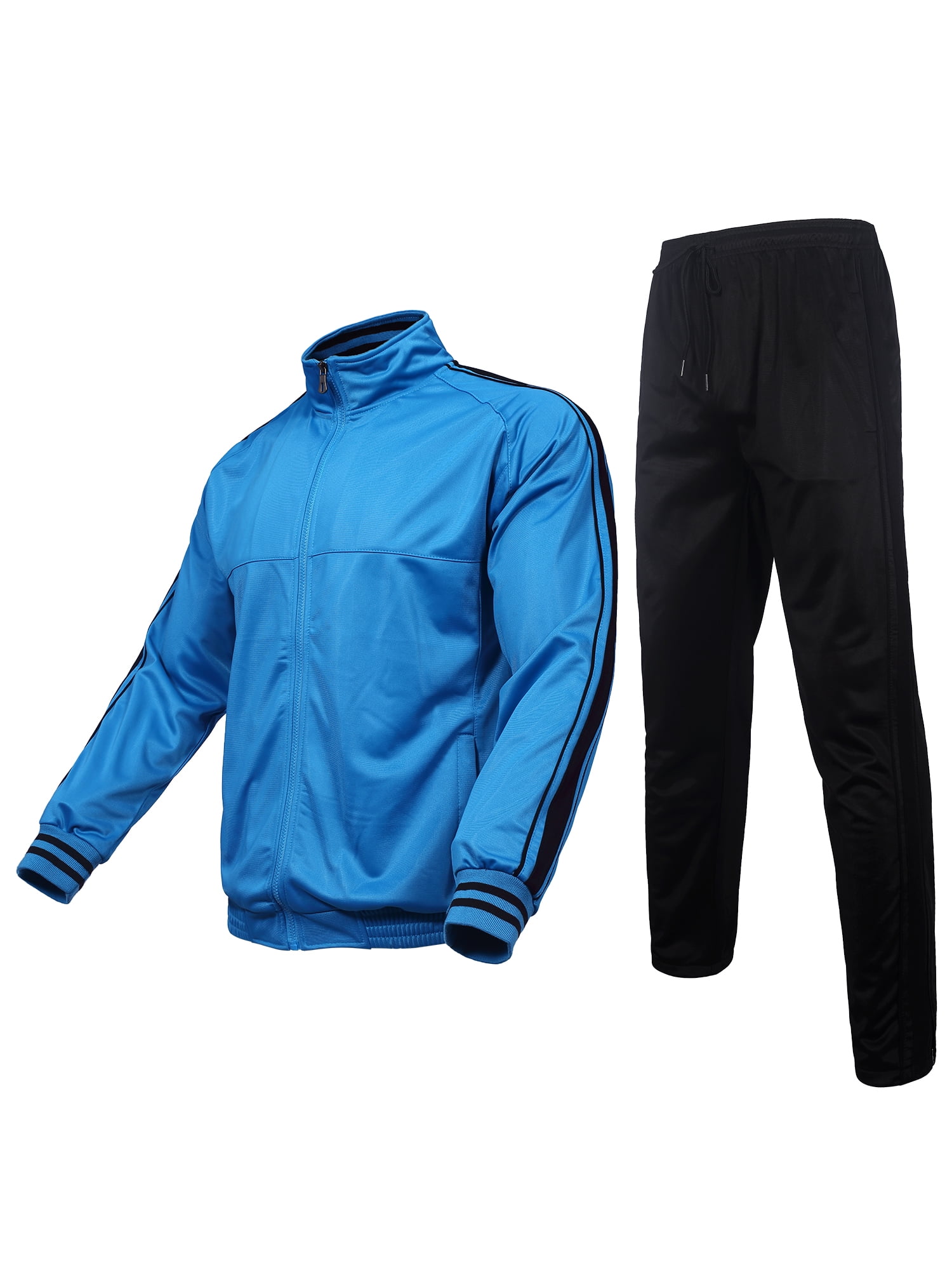 Men's Tracksuits Sports Lightweight Full Zip Jogging Suits Sweatsuit Set 2 Pieces(Teal,L