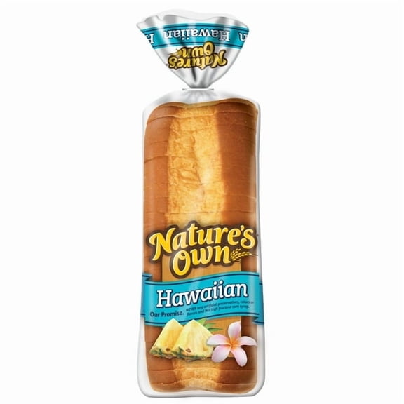 Nature's Own Hawaiian Sliced Bread 20 oz Loaf Soft & Sweet Hawaiian Bread (Pack of 2)