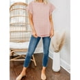 thumbnail image 5 of Women's Blush Pink Ruffled Sleeve Swiss Dot T-shirts, 5 of 5