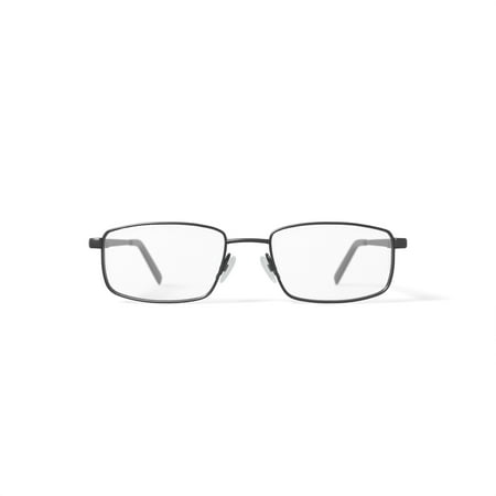 Adolfo Men's Admiral Rectangular Prescription Eyeglasses with Case, Gunmetal
