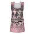 thumbnail image 5 of Tank Tops for Women Plus Size Sleeveless Square Collar Floral Pinted Loose T-shirt Pink XL, 5 of 6