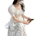 thumbnail image 2 of Vestido con estampado floral, vestido con mangas abullonadas y estampado floral Vestido con mangas abullonadas y estampado floral de manga corta Tecnología innovadora, 2 of 9