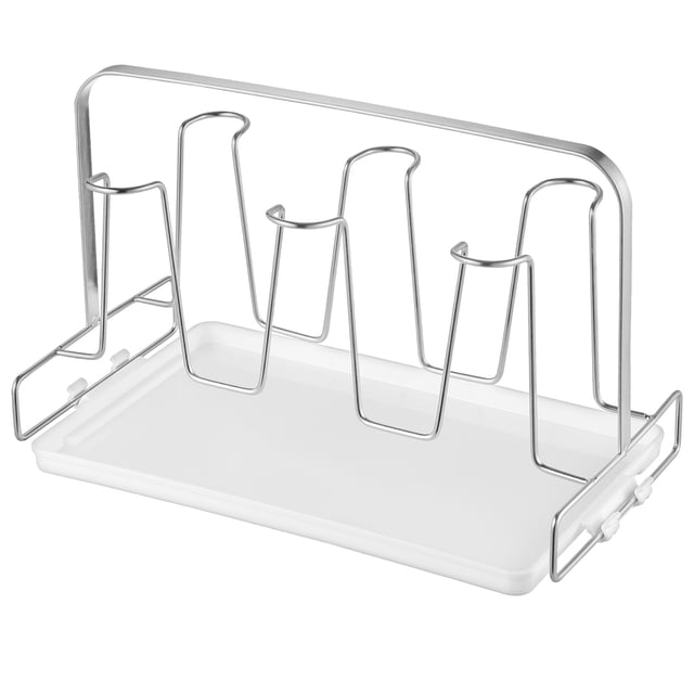 Luxshiny Milk Bottles Holder Cup Rack Silver Versatile Use for Household Users 1Set