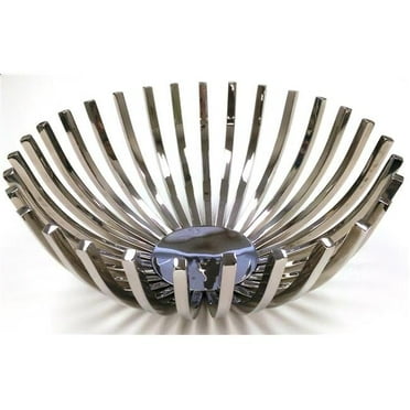 Jiallo 72431 10 in. Dia. Stainless Steel Hilary Round Basket Home Decor