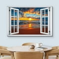 thumbnail image 3 of wall26 Canvas Print Wall Art Window View California Beach Sunset Sky Paradise Wilderness Nature Photography Realism Scenic Landscape Colorful Multicolor for Living Room, Bedroom, Office - 32"x48, 3 of 5