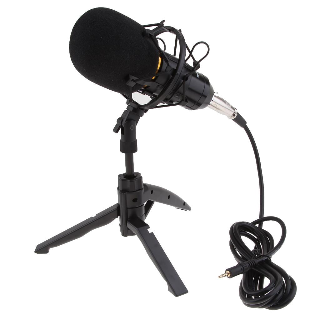 LeeQinersw Cardioid Condenser Microphone for Conference Room Meetings Singing Broadcasting Black