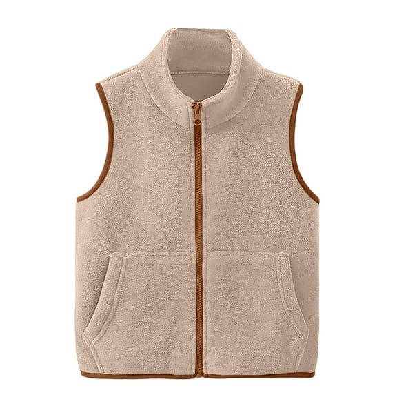 Toddler Boy Girl 𝐏olar Fleece Vest Full Zip Sleeveless Waistcaot Kids Fall Winter Warm Thick Windproof Outerwear Jacket Coat