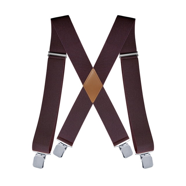 Tirantes para Hombres en Forma de x 5 cm de Ancho Pantalones Casuales Tirantes Clips Muy Fuertes Tirantes Anchos elásticos para Orquesta de Graduación Marrón Fernando tirantes para hombre