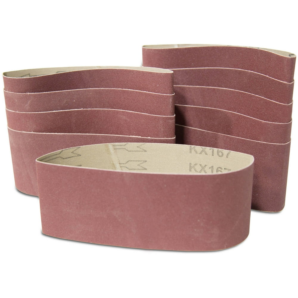 WEN 240Grit 3" x 21" Sanding Belt Sandpaper, 10pk