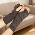 thumbnail image 2 of Arm Warmers Winter Long Arm Fingerless Gloves Long Stretchy Knit Mitten Gloves Wrist Warmer with Thumb Hole, 2 of 3