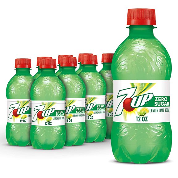 Diet 7UP Lemon Lime Soda, Naturally Flavored, Zero Calories and Caffeine Free, 12 Fl Oz (Pack of 8)