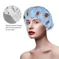 thumbnail image 3 of KLL Brown French Bulldog Pattern Shower Cap & Bath Cap for Women,Reversible Oversized Waterproof Shower Caps for all Hair Lengths,Elastic Reusable Bathing Hair Cap, 3 of 7