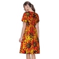 thumbnail image 2 of Bixox Robe d'Été à Manches Courtes pour Femmes Robe Ample Longueur Genou avec Poches-Tournesol4, 2 of 7