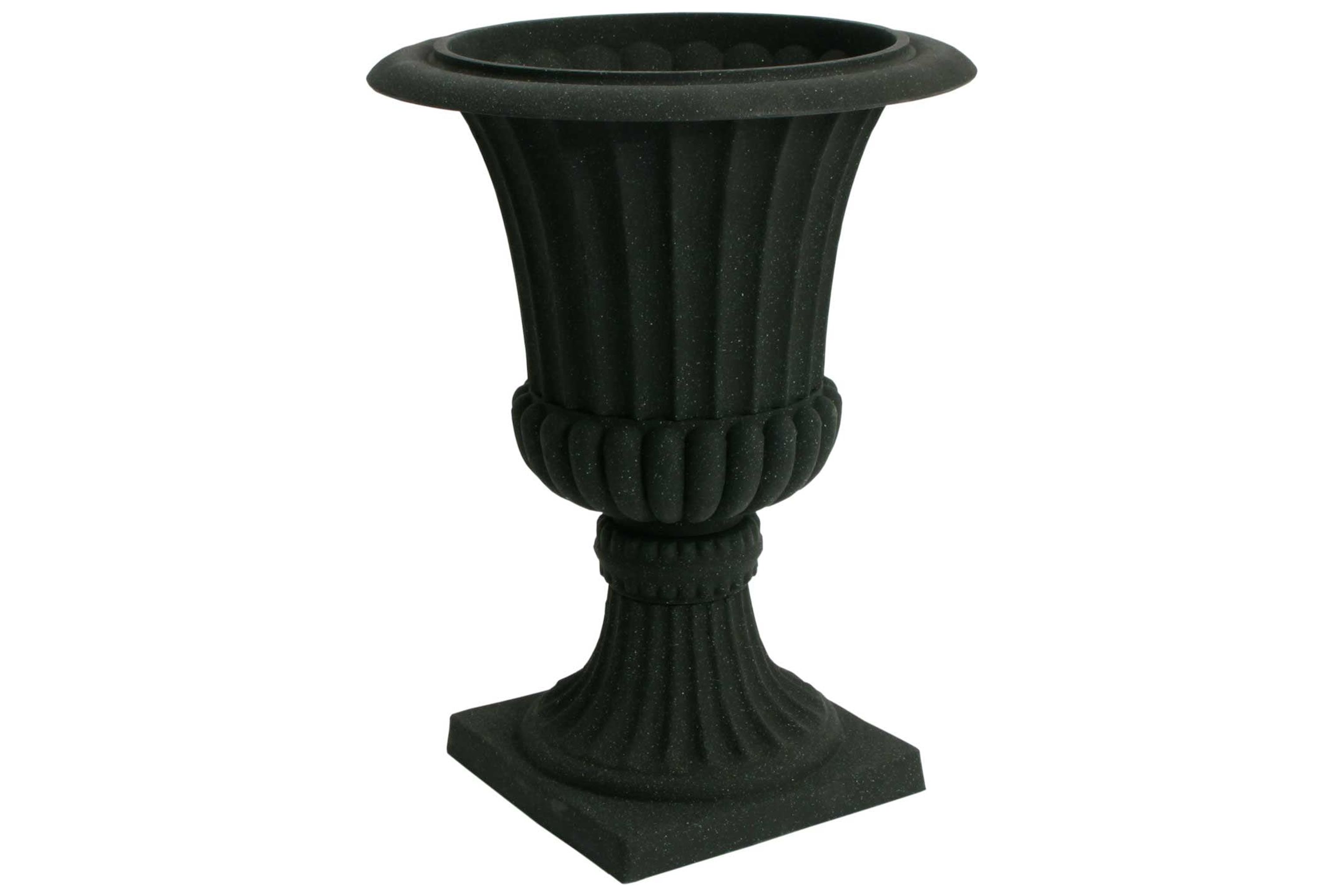Algreen Products 13" x 13" x 25" Round Black Resin Plant Pot with Drainage Hole