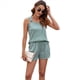 thumbnail image 2 of Conjunto de Dos Piezas de Verano para Mujer, Pantalones Cortos, Ropa de Estar por Casa, 2025, Verde Oscuro, XXL, 2 of 9