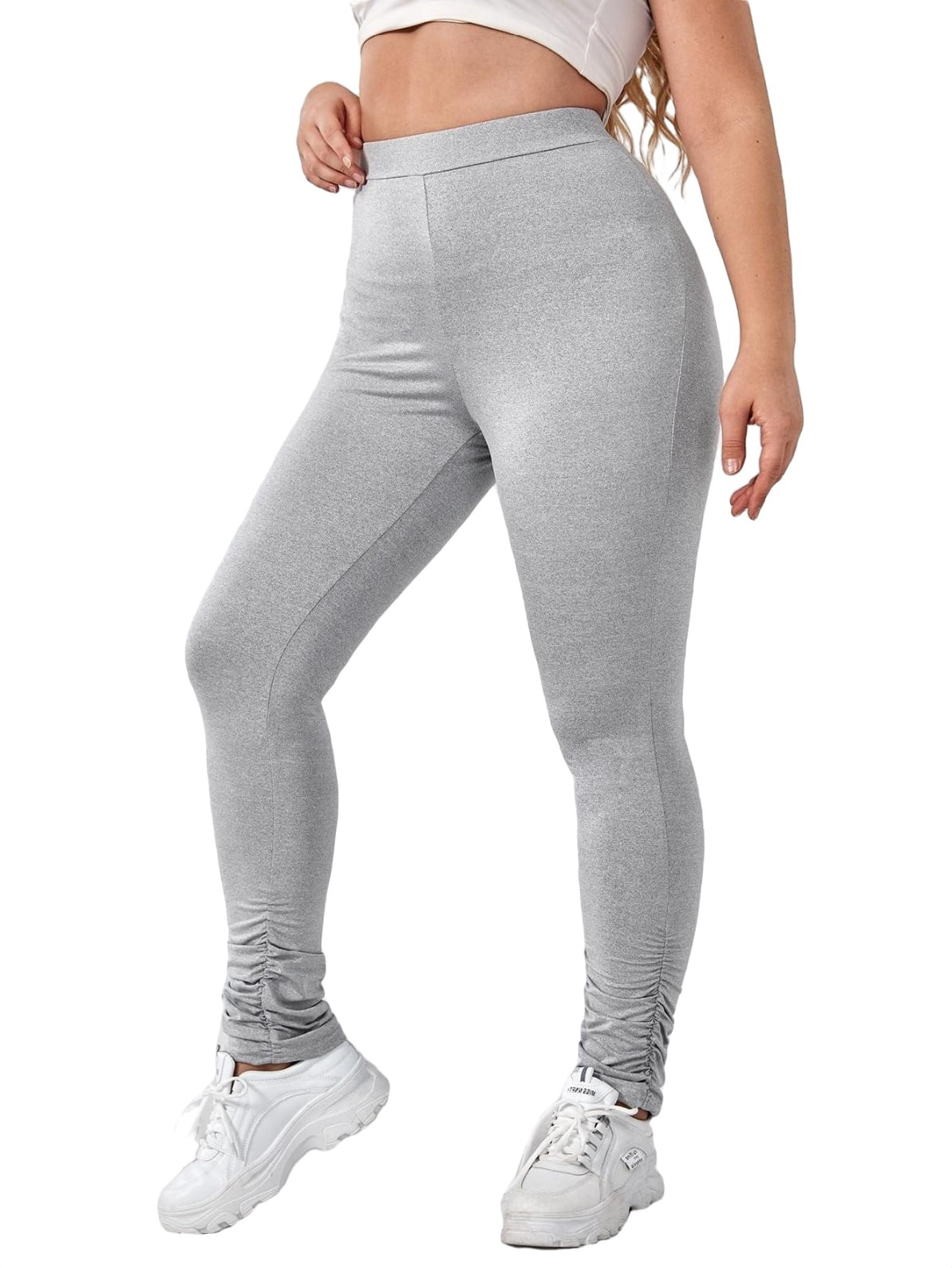 Women's Plus Size Stacked Leggings Casual Yoga Sport Pants Slim Hem Pants  Workout Active Sweatpants 0XL(12) 