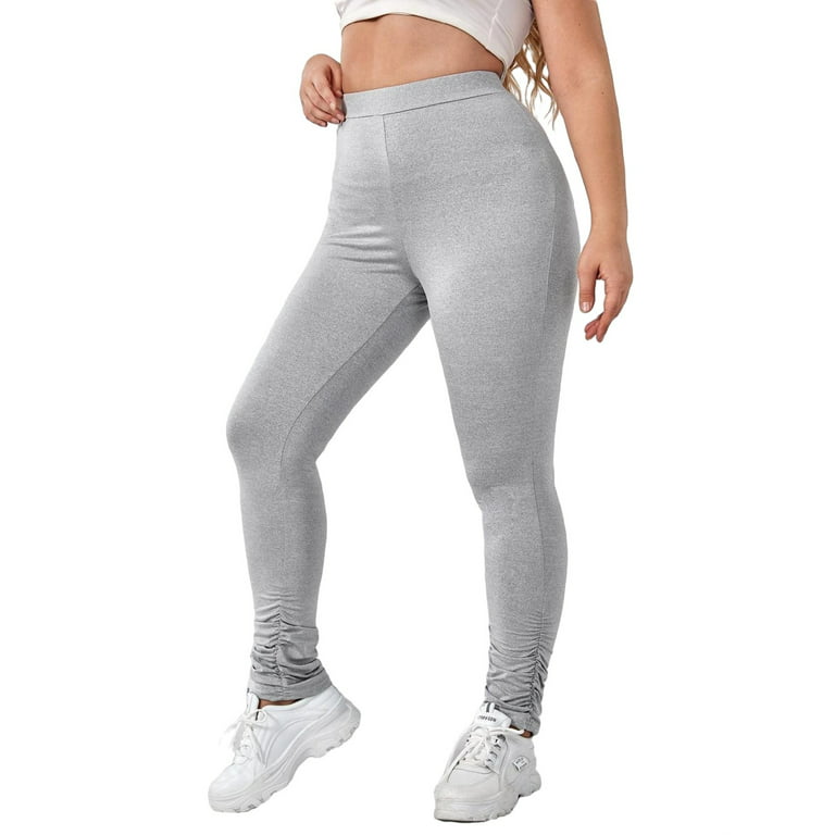 Women's Plus Size Stacked Leggings Casual Yoga Sport Pants Slim