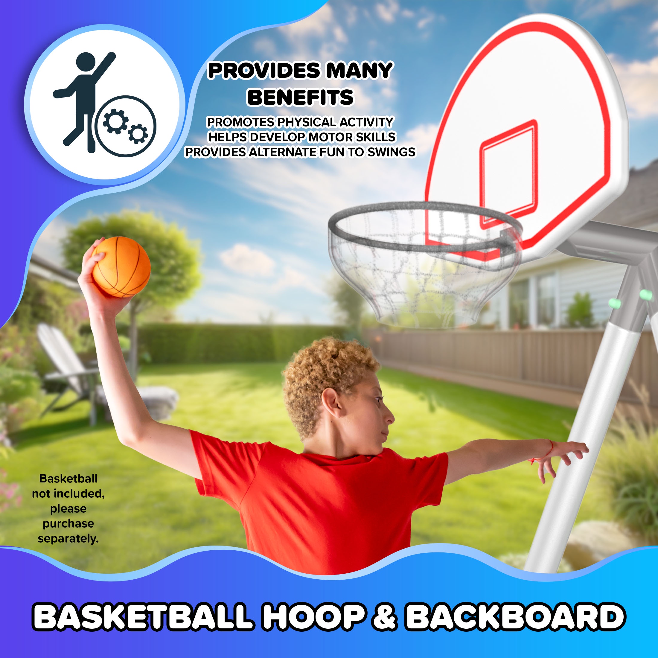 Sportspower Super Saucer Metal Swing Set with Slide photo 3