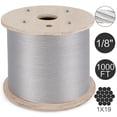 thumbnail image 1 of VEVOR 1/8" Wire Rope T316 1000FT Stainless Steel Core Cable Railing 1x19 Strand, 1 of 9