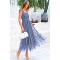 thumbnail image 4 of Vestido PRETTYGARDEN de tul midi con fruncido y volantes sin mangas XXL, 4 of 7