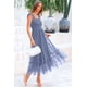 thumbnail image 4 of Vestido PRETTYGARDEN de tul midi con fruncido y volantes sin mangas XXL, 4 of 7