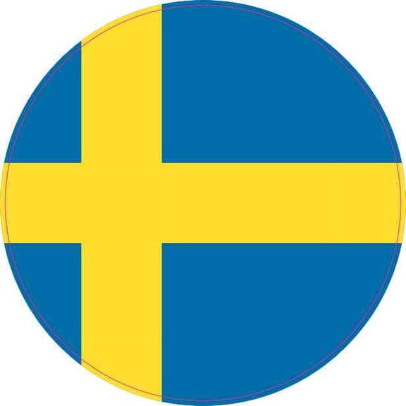 4x4 Round Sweden Flag Sticker Vinyl Vehicle Decal Travel Hobby Stickers