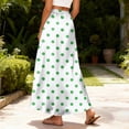 thumbnail image 4 of Bbyeadc Maxi Skirts for Women Satin Polka Dot Skirt A-Line Lightweight Skirt Dress Wedding Maxi Skirt with Pocket,Green(XXL), 4 of 5
