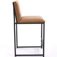 thumbnail image 3 of Set of 2 Counter Height Bar Stools, Upholstered Linen Bar Chairs, Metal Footrest and Frame for Kitchen,Dining Room (Coffee), 3 of 11