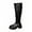 Black, variant on Knee High Riding Boots Platform Sole Comfortable Footwear for Fall and Winter Fashion Booties with Rear Zipper