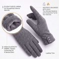 thumbnail image 3 of BadPiggies Women's Winter Warm Gloves with Sensitive Touch Screen Texting Fingers Fleece Lined Windproof Driving Gloves (Gray), 3 of 7
