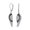 Black, variant on Womens Two Tone CZ Angel Wing Feather Dangle Pendant Necklace Silver Plated
