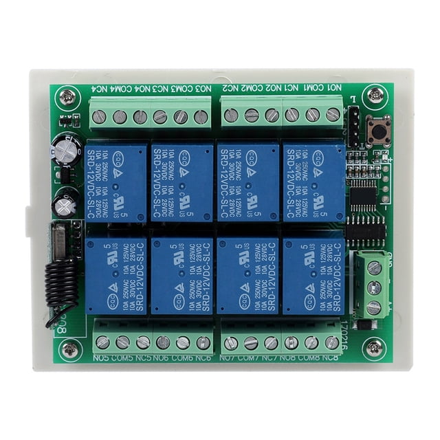 Interrupteur à Télécommande à Apprentissage à 8 Voies, Remplacement du Récepteur de Commutateur de Relais Sans Fil avec Disposition Soignée et Câblage Ordonné