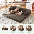 thumbnail image 4 of 79" Convertible Sofa Bed ,CARZZI LIFE Compressed Floor Boneless Couch Modular Corduroy Sleeper Sofa, Folding Mattress Couch for Small Spaces - No Assembly Needed in Brown with Storge, 4 of 7