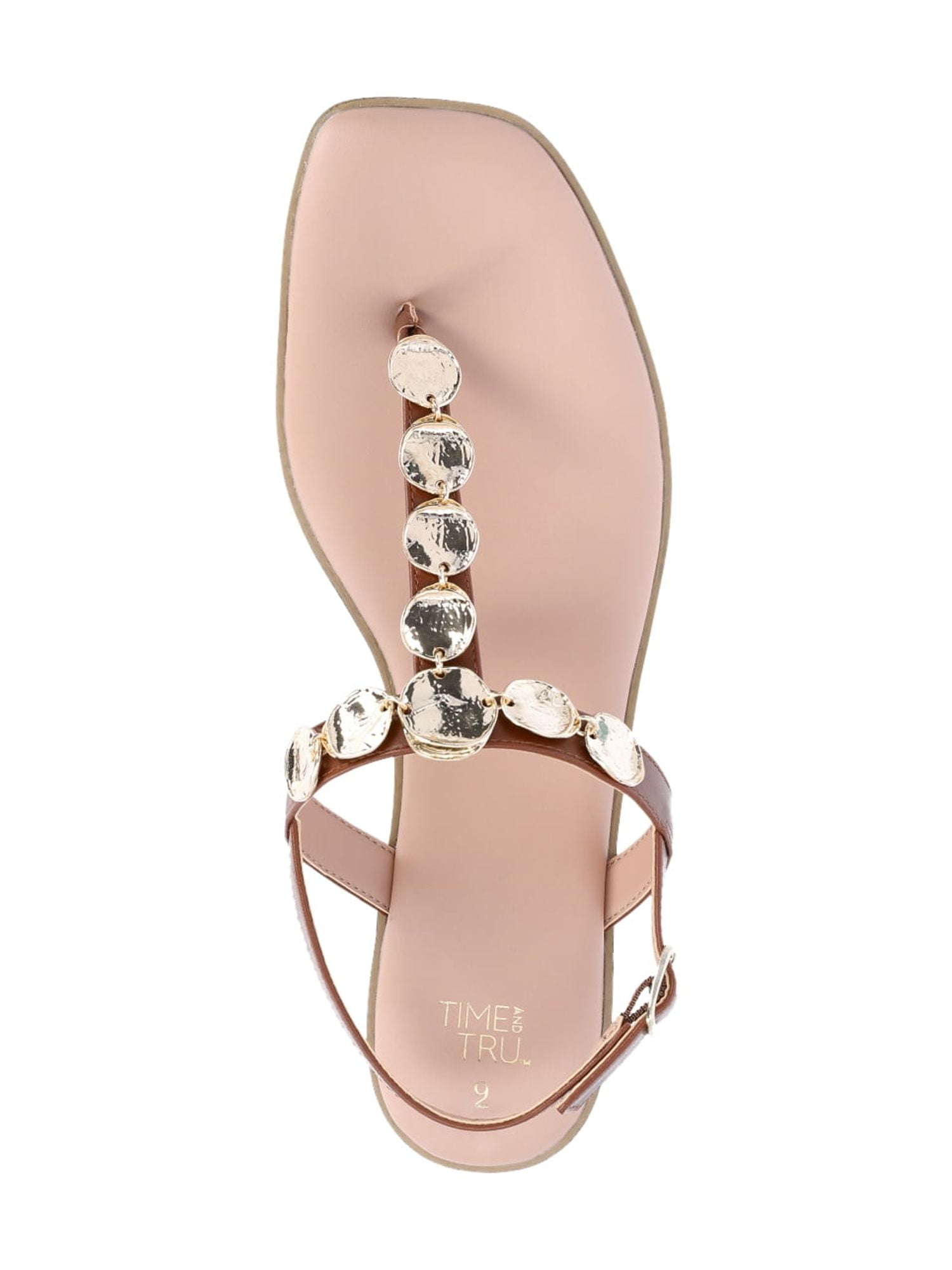Time and Tru Women's Coin Embellished Thong Sandals