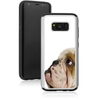 Shockproof Impact Hard Soft Case Cover for Samsung Galaxy Cute English Bulldog Face Side View (White, for Samsung Galaxy Note 8)