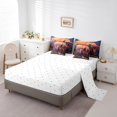 thumbnail image 3 of 7 Piece Western Cowboy Queen Bedding Set,West Horse Bed Set Men,Rustic Country Farmhouse Sheep Comforter Set Mountain Sunset Bed in a Bag with Fitted Sheet,Flat Sheet, 3 of 5